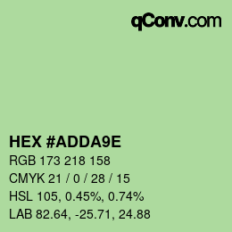 Color code: HEX #ADDA9E | qconv.com