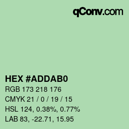 カラーコード: HEX #ADDAB0 | qconv.com
