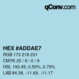 颜色代码: HEX #ADDAE7 | qconv.com