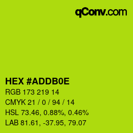 颜色代码: HEX #ADDB0E | qconv.com