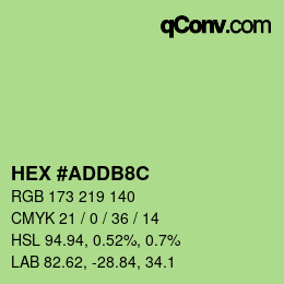 Color code: HEX #ADDB8C | qconv.com