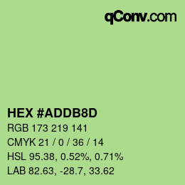 カラーコード: HEX #ADDB8D | qconv.com