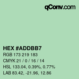 カラーコード: HEX #ADDBB7 | qconv.com