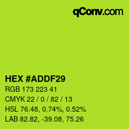 Color code: HEX #ADDF29 | qconv.com