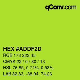 カラーコード: HEX #ADDF2D | qconv.com