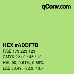 カラーコード: HEX #ADDF7B | qconv.com