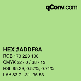 Color code: HEX #ADDF8A | qconv.com