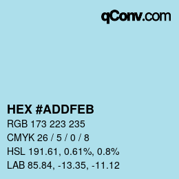 Color code: HEX #ADDFEB | qconv.com