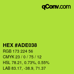 Color code: HEX #ADE038 | qconv.com