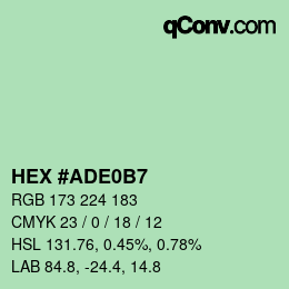 カラーコード: HEX #ADE0B7 | qconv.com