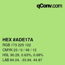 Color code: HEX #ADE17A | qconv.com