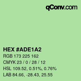カラーコード: HEX #ADE1A2 | qconv.com