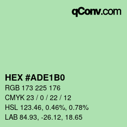 Color code: HEX #ADE1B0 | qconv.com
