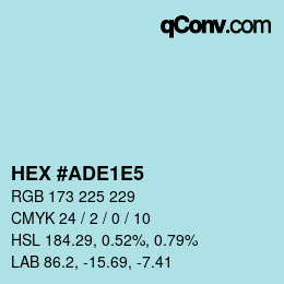 Color code: HEX #ADE1E5 | qconv.com