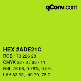 Color code: HEX #ADE21C | qconv.com