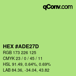 Color code: HEX #ADE27D | qconv.com