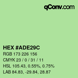 Color code: HEX #ADE29C | qconv.com