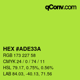 Color code: HEX #ADE33A | qconv.com