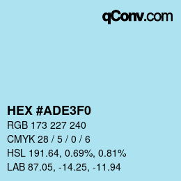 Color code: HEX #ADE3F0 | qconv.com
