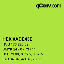 Color code: HEX #ADE43E | qconv.com