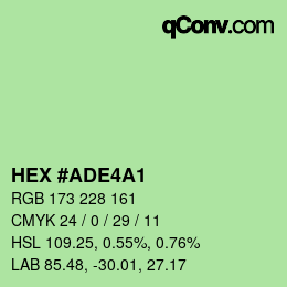Color code: HEX #ADE4A1 | qconv.com
