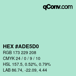 Color code: HEX #ADE5D0 | qconv.com