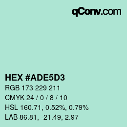 Color code: HEX #ADE5D3 | qconv.com