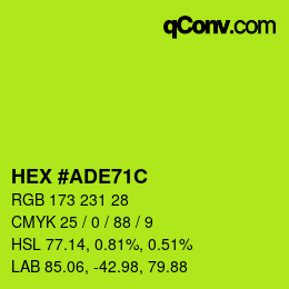 Color code: HEX #ADE71C | qconv.com