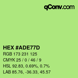 Color code: HEX #ADE77D | qconv.com