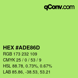 カラーコード: HEX #ADE86D | qconv.com
