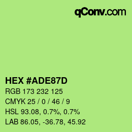 Color code: HEX #ADE87D | qconv.com