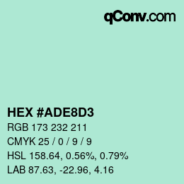Color code: HEX #ADE8D3 | qconv.com