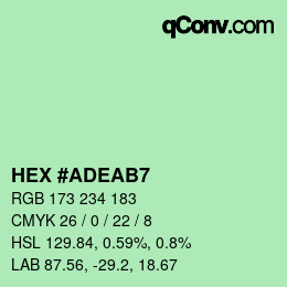 Color code: HEX #ADEAB7 | qconv.com
