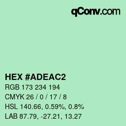 Color code: HEX #ADEAC2 | qconv.com
