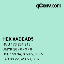 Color code: HEX #ADEAD5 | qconv.com