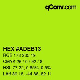 Color code: HEX #ADEB13 | qconv.com