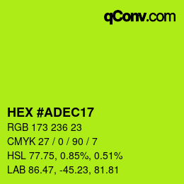 Color code: HEX #ADEC17 | qconv.com