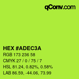 カラーコード: HEX #ADEC3A | qconv.com