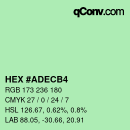 カラーコード: HEX #ADECB4 | qconv.com