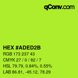カラーコード: HEX #ADED2B | qconv.com