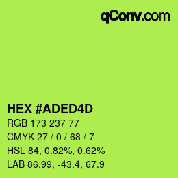 カラーコード: HEX #ADED4D | qconv.com