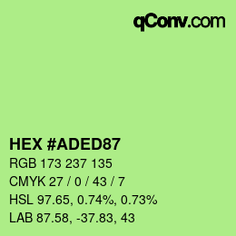 Color code: HEX #ADED87 | qconv.com