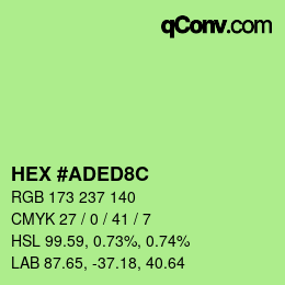 Color code: HEX #ADED8C | qconv.com