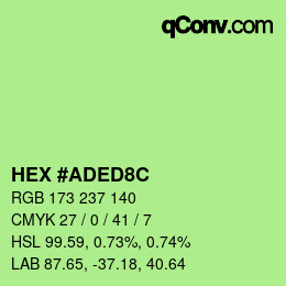 Color code: HEX #ADED8C | qconv.com