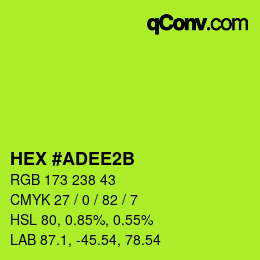 颜色代码: HEX #ADEE2B | qconv.com