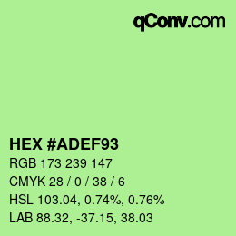 カラーコード: HEX #ADEF93 | qconv.com