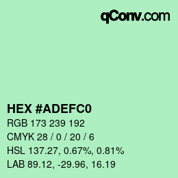 Color code: HEX #ADEFC0 | qconv.com