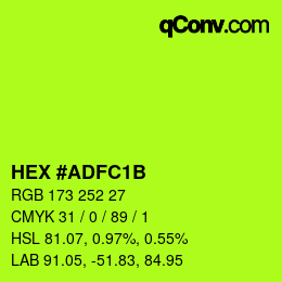 Color code: HEX #ADFC1B | qconv.com