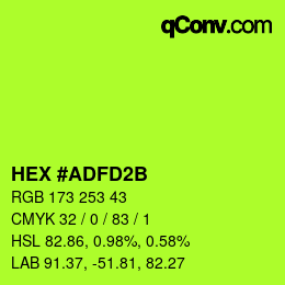 颜色代码: HEX #ADFD2B | qconv.com