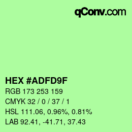 カラーコード: HEX #ADFD9F | qconv.com